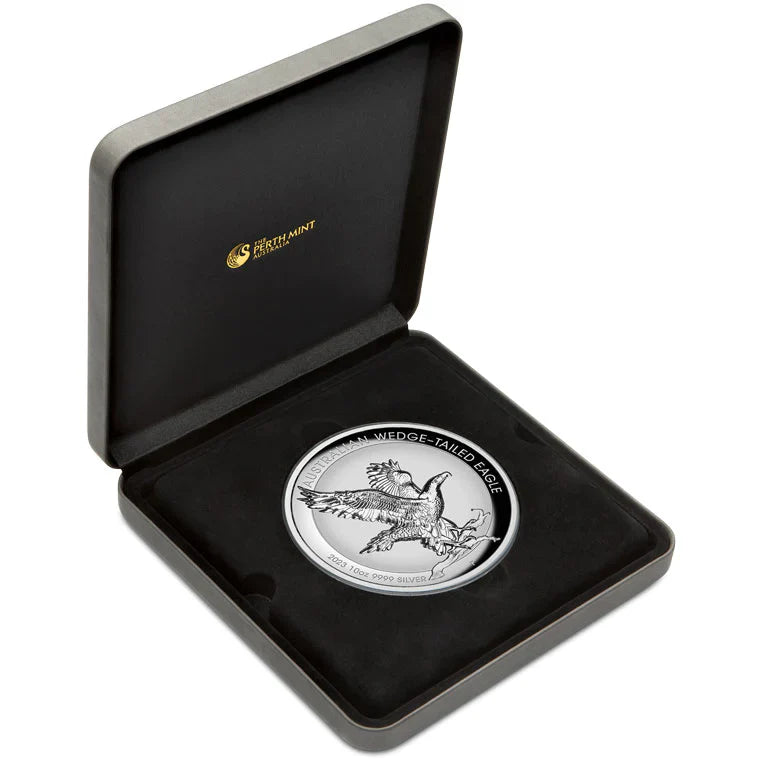 Australian Wedge-Tailed Eagle 2023 $10 10oz .9999 Silver Incused Coin High Relief 500 Minted Perth Mint