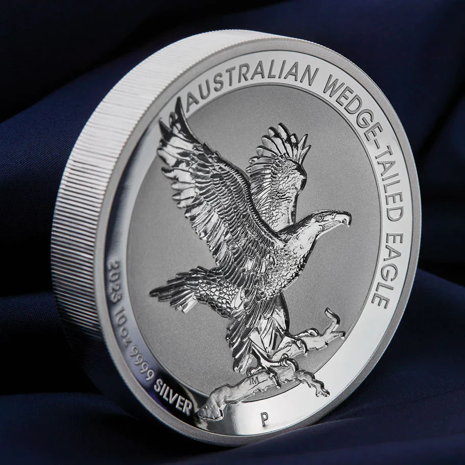 Australian Wedge-Tailed Eagle 2023 $10 10oz .9999 Silver Incused Coin High Relief 500 Minted Perth Mint
