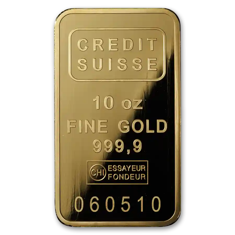 10 oz Gold Credit Suisse Bar with Assay Card