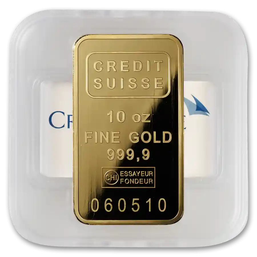 10 oz Gold Credit Suisse Bar with Assay Card