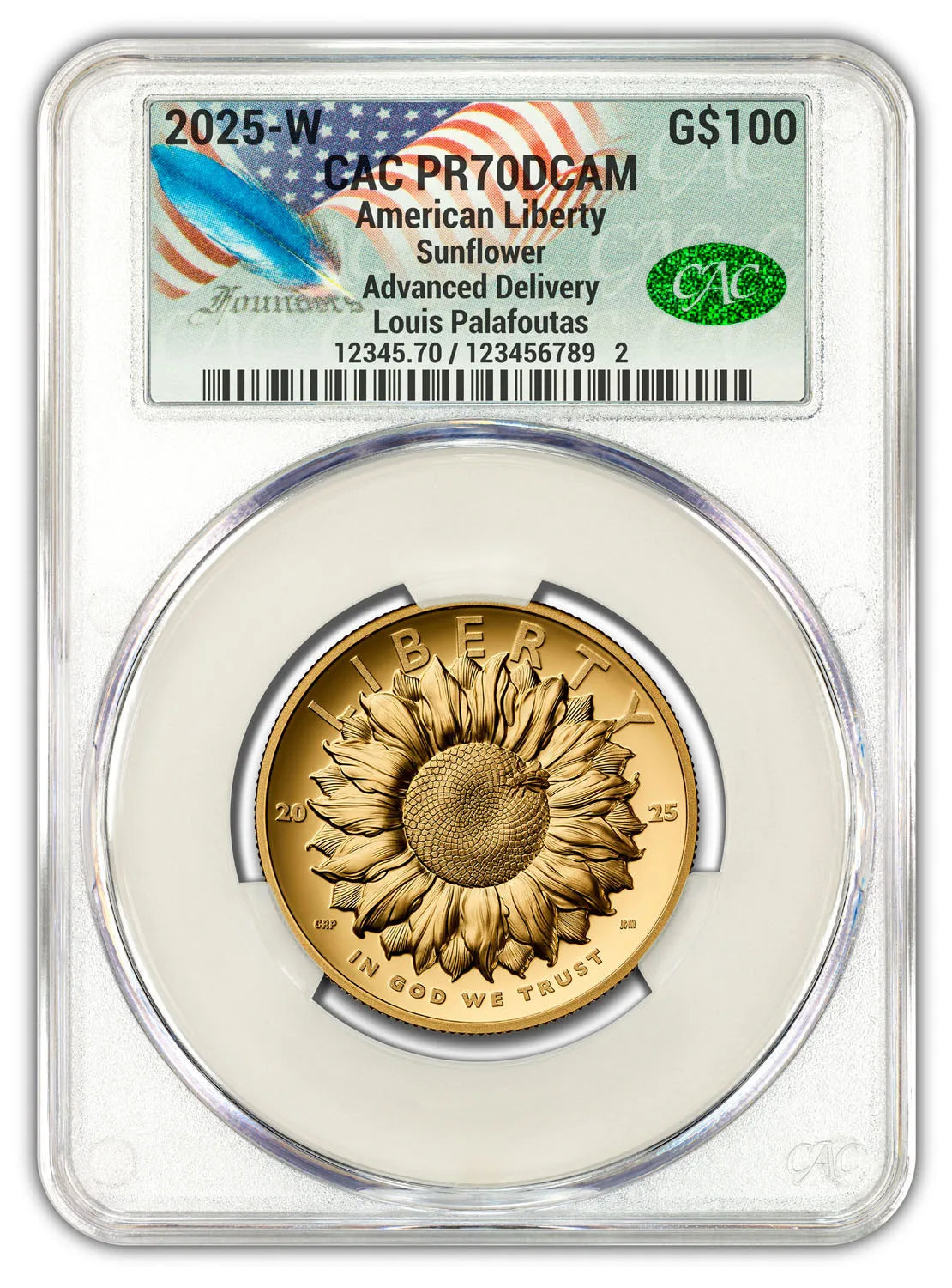 2025-W & 2025-P American Liberty Series Two-Coin Set AD CACG PF70 Founders U.S. Mint