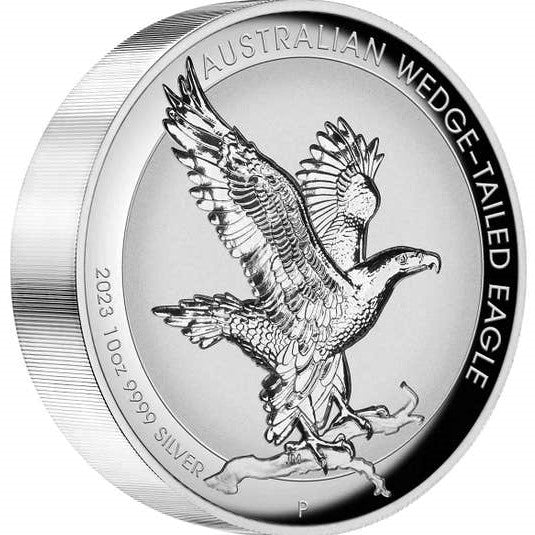 Australian Wedge-Tailed Eagle 2023 $10 10oz .9999 Silver Incused Coin High Relief 500 Minted Perth Mint