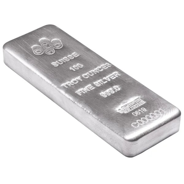 100 oz PAMP Fine Silver Cast Bar