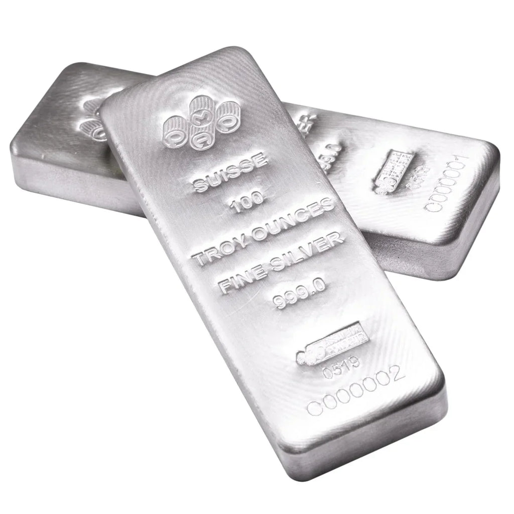 100 oz PAMP Fine Silver Cast Bar