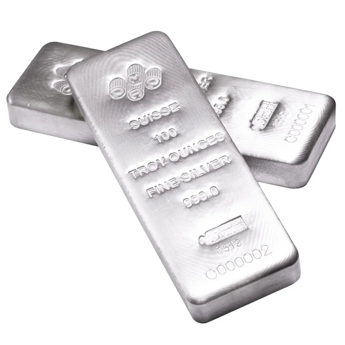 100 oz PAMP Fine Silver Cast Bar