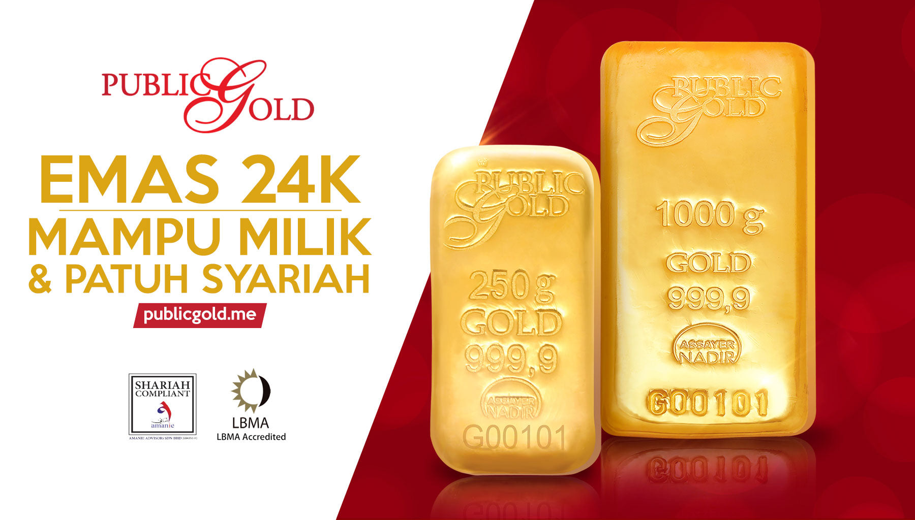 Public Gold Bullion Bar (Au 999.9) Gold 1000g - L
