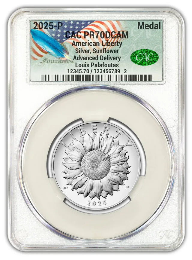2025-W & 2025-P American Liberty Series Two-Coin Set AD CACG PF70 Founders U.S. Mint