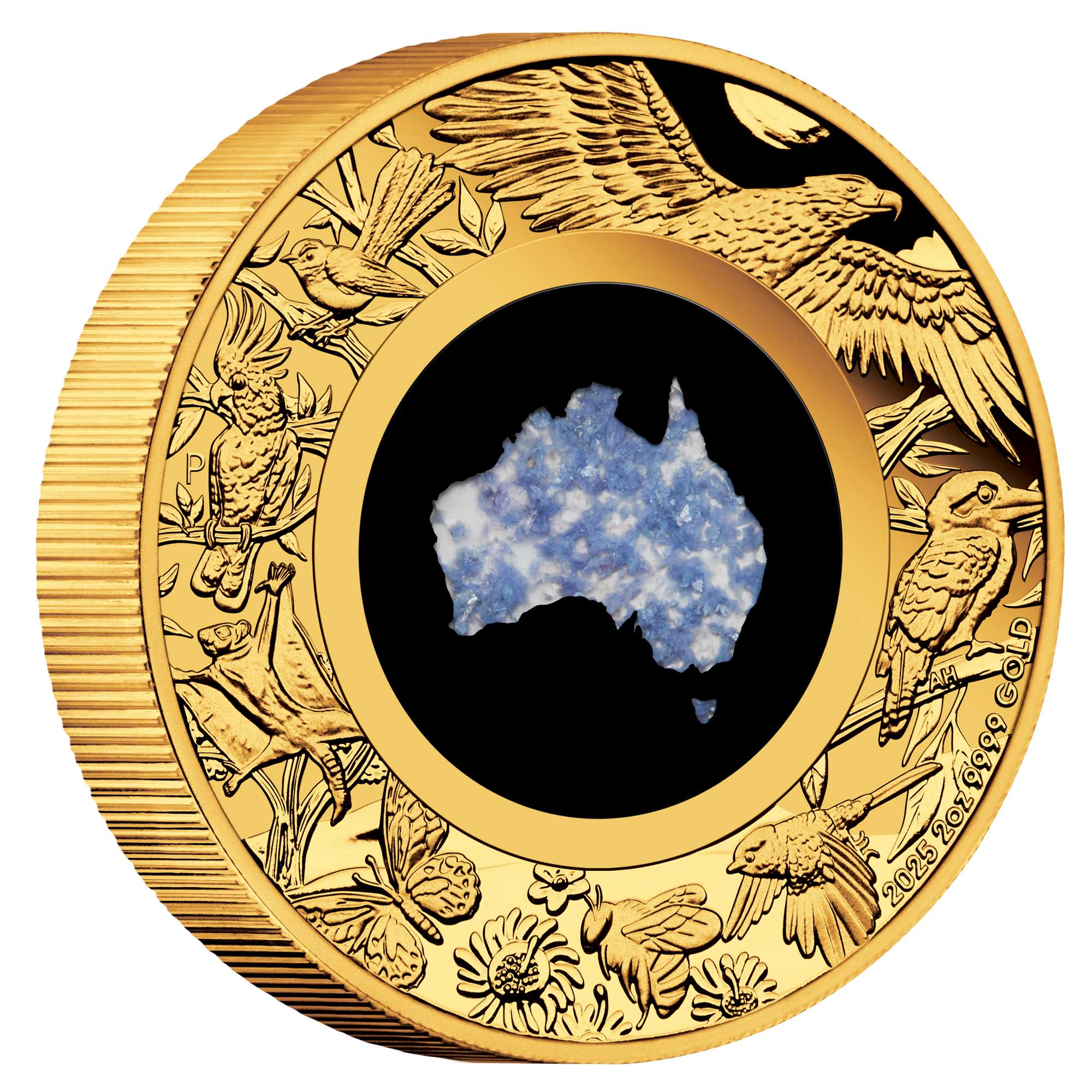 Great Southern Land 2025 2oz Gold Proof Blue Lepidolite Coin