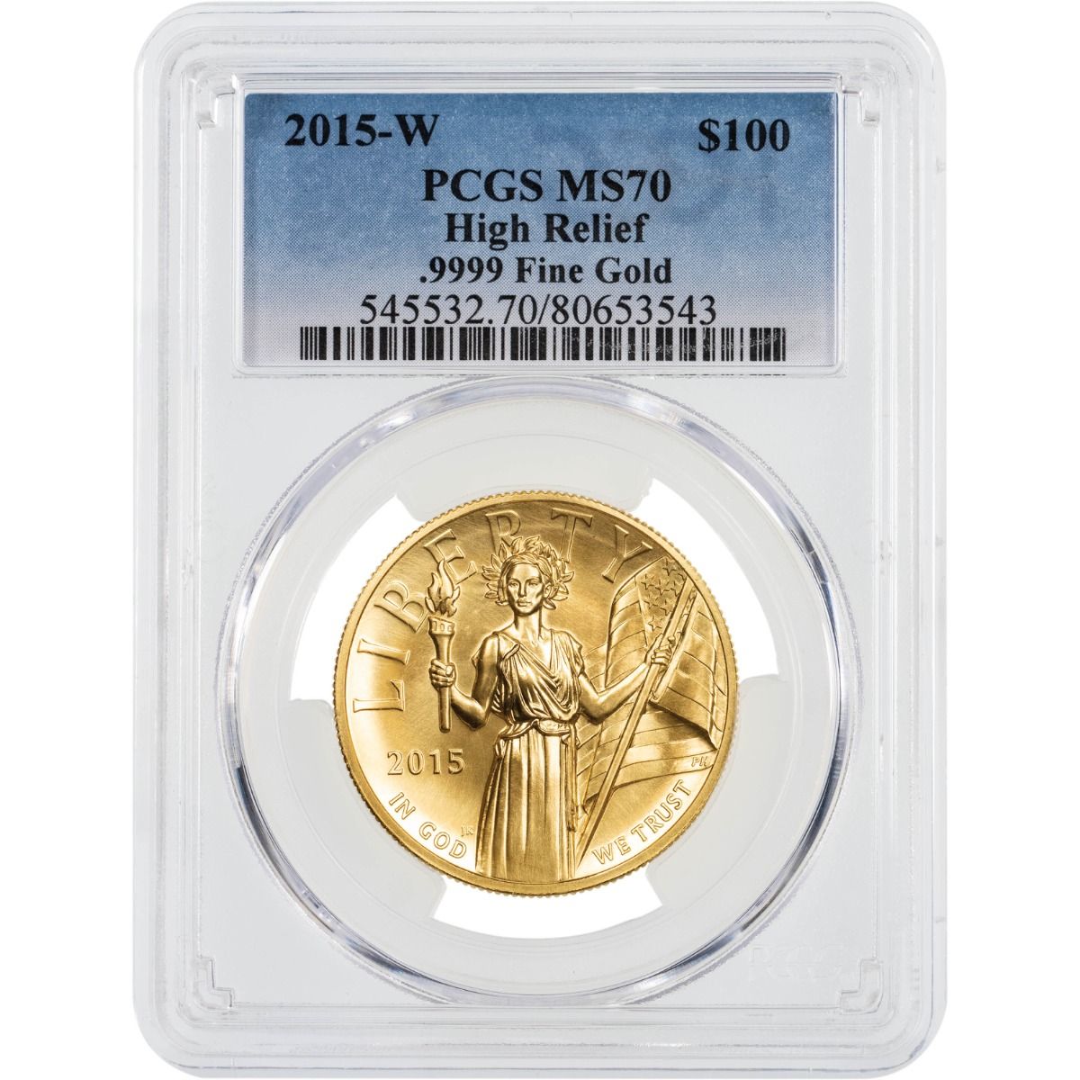 2015-W 1oz High Relief American Gold Liberty NGC/PCGS MS70