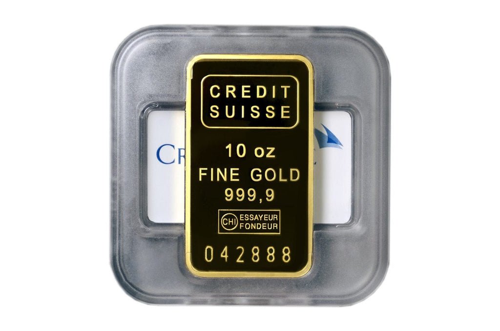10 oz Gold Credit Suisse Bar with Assay Card