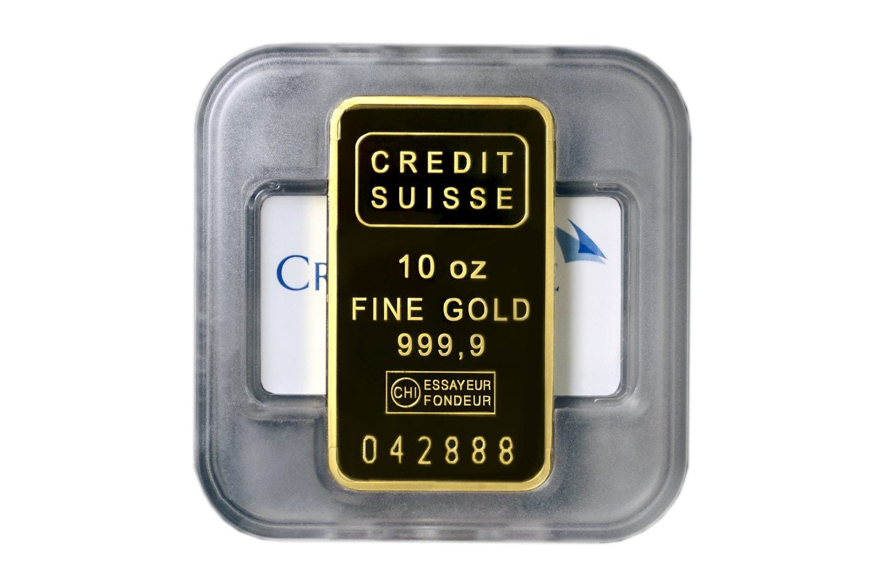 10 oz Gold Credit Suisse Bar with Assay Card