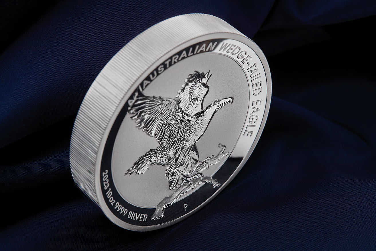 Australian Wedge-Tailed Eagle 2023 $10 10oz .9999 Silver Incused Coin High Relief 500 Minted Perth Mint