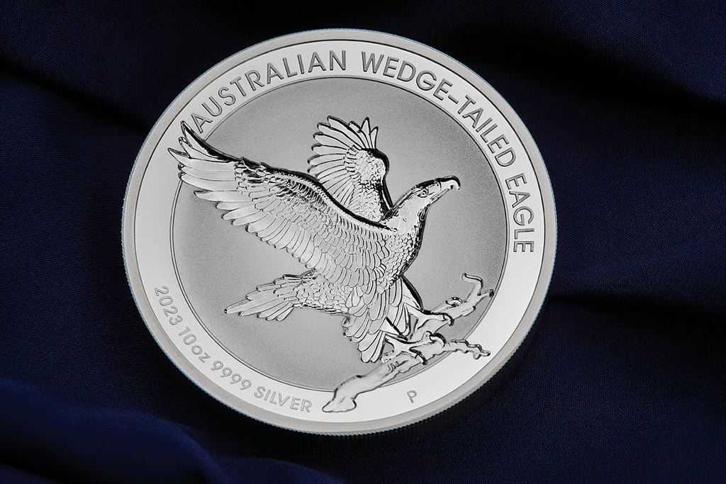 Australian Wedge-Tailed Eagle 2023 $10 10oz .9999 Silver Incused Coin High Relief 500 Minted Perth Mint